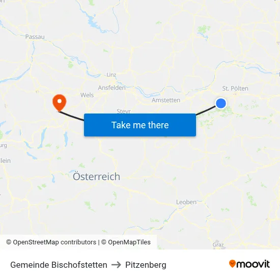 Gemeinde Bischofstetten to Pitzenberg map