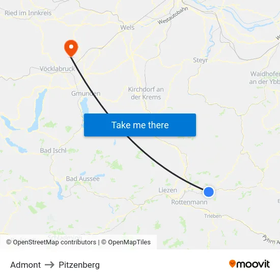 Admont to Pitzenberg map