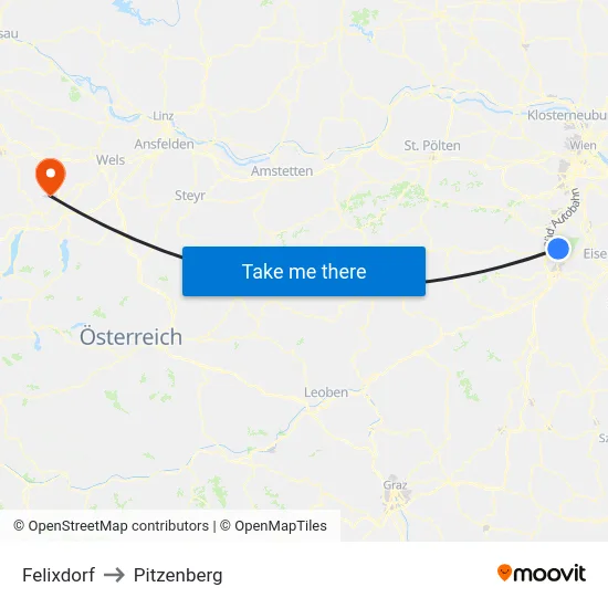Felixdorf to Pitzenberg map
