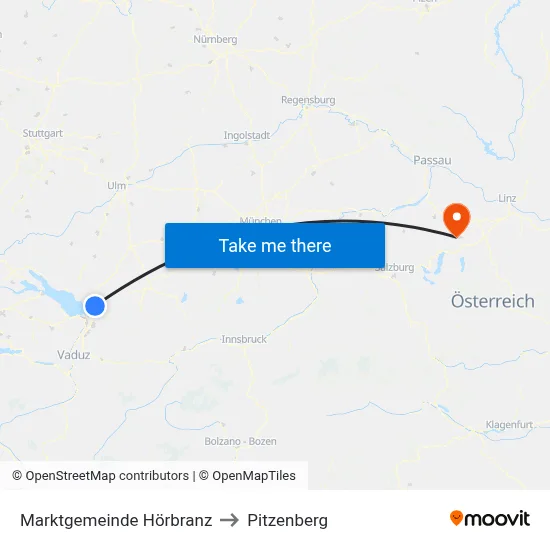 Marktgemeinde Hörbranz to Pitzenberg map