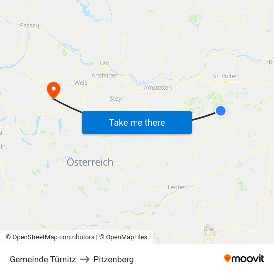 Gemeinde Türnitz to Pitzenberg map