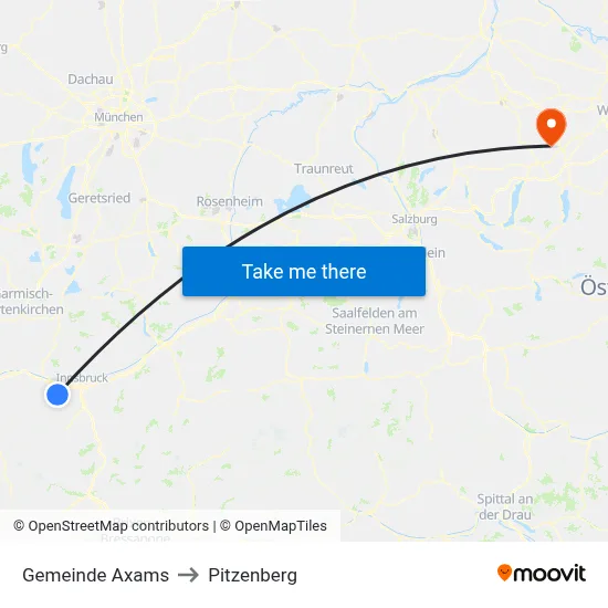 Gemeinde Axams to Pitzenberg map