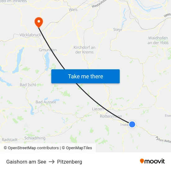 Gaishorn am See to Pitzenberg map