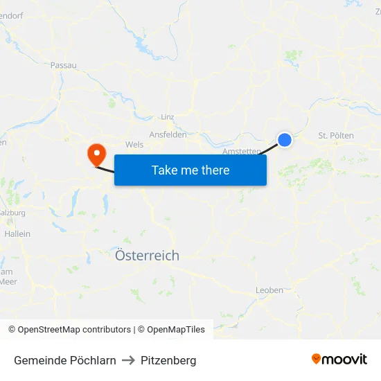 Gemeinde Pöchlarn to Pitzenberg map