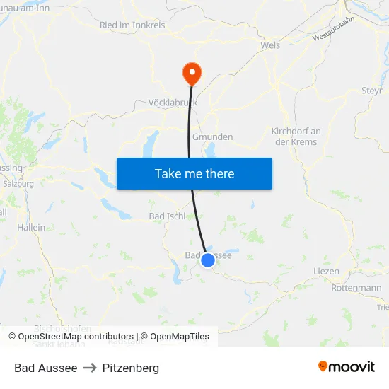 Bad Aussee to Pitzenberg map