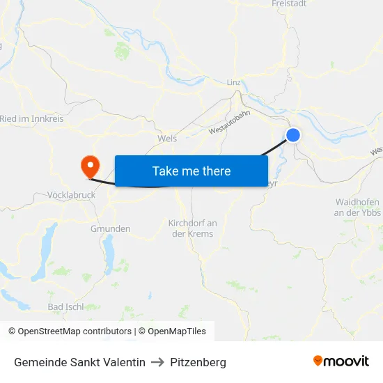 Gemeinde Sankt Valentin to Pitzenberg map