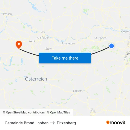 Gemeinde Brand-Laaben to Pitzenberg map