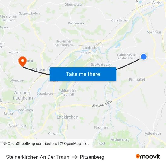 Steinerkirchen An Der Traun to Pitzenberg map