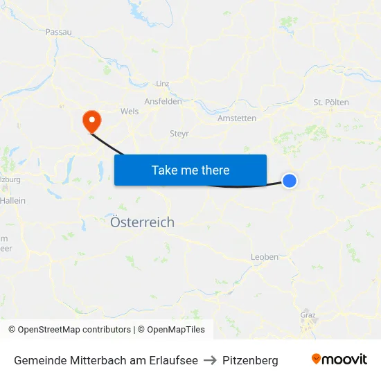 Gemeinde Mitterbach am Erlaufsee to Pitzenberg map
