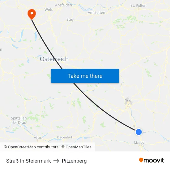 Straß In Steiermark to Pitzenberg map
