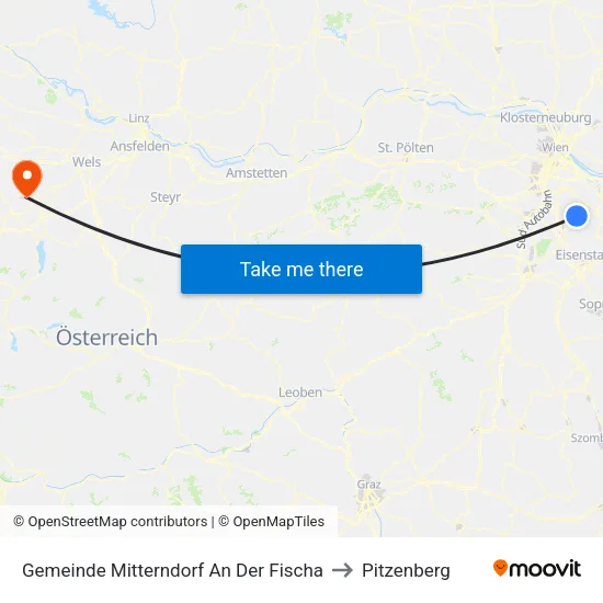 Gemeinde Mitterndorf An Der Fischa to Pitzenberg map