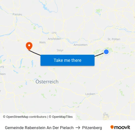 Gemeinde Rabenstein An Der Pielach to Pitzenberg map