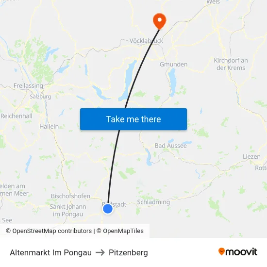 Altenmarkt Im Pongau to Pitzenberg map