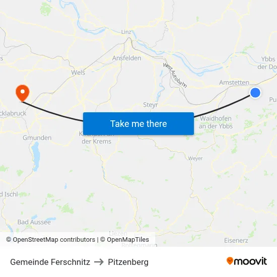 Gemeinde Ferschnitz to Pitzenberg map