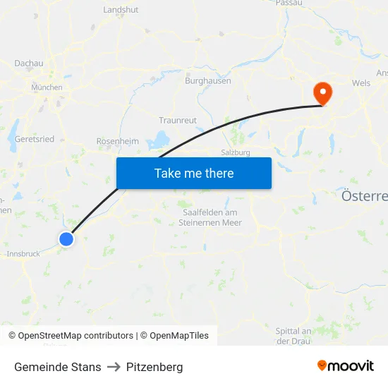 Gemeinde Stans to Pitzenberg map