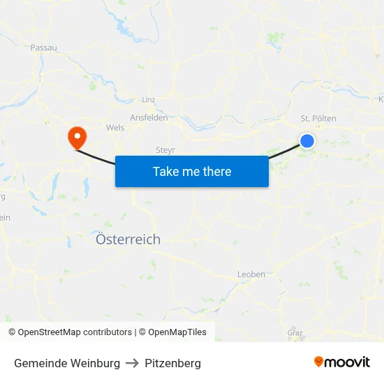 Gemeinde Weinburg to Pitzenberg map