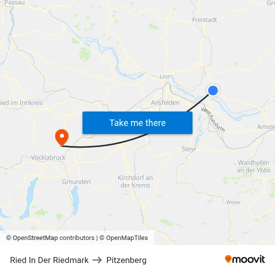 Ried In Der Riedmark to Pitzenberg map