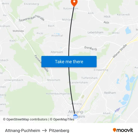 Attnang-Puchheim to Pitzenberg map
