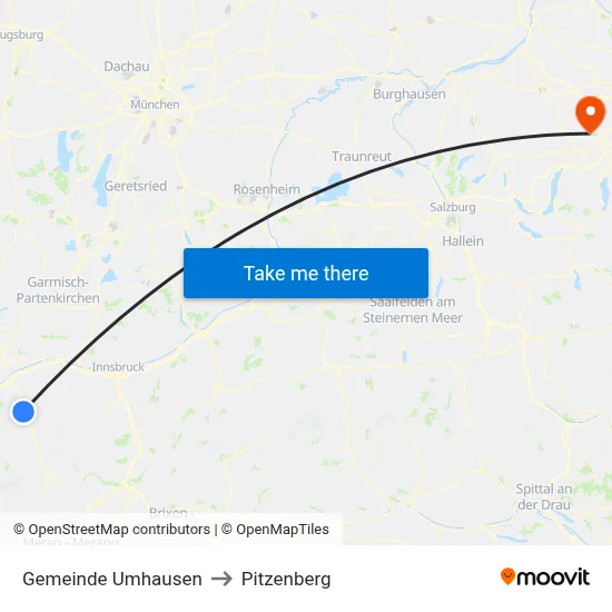 Gemeinde Umhausen to Pitzenberg map