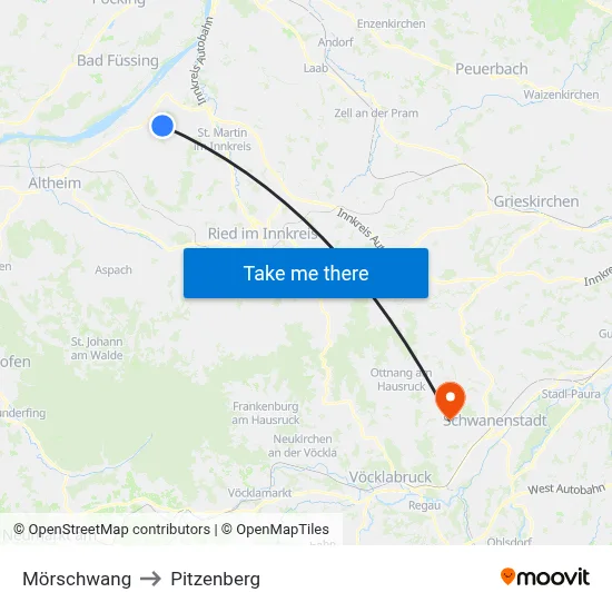 Mörschwang to Pitzenberg map