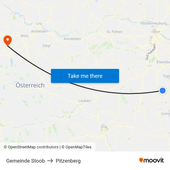 Gemeinde Stoob to Pitzenberg map
