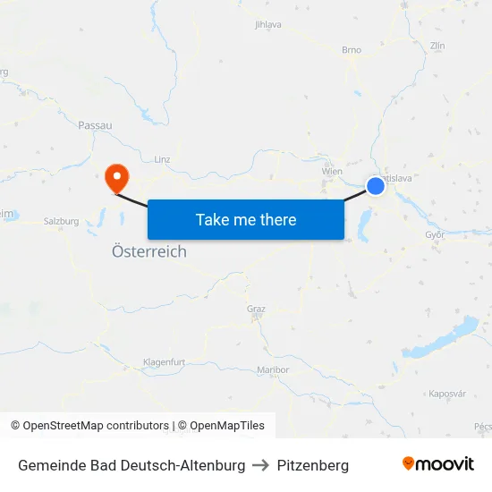 Gemeinde Bad Deutsch-Altenburg to Pitzenberg map