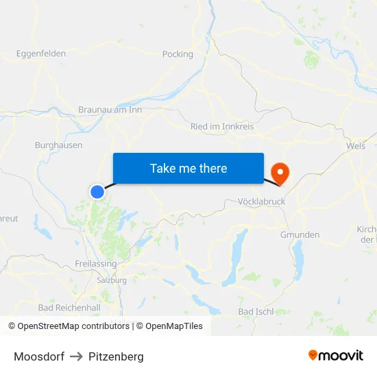 Moosdorf to Pitzenberg map
