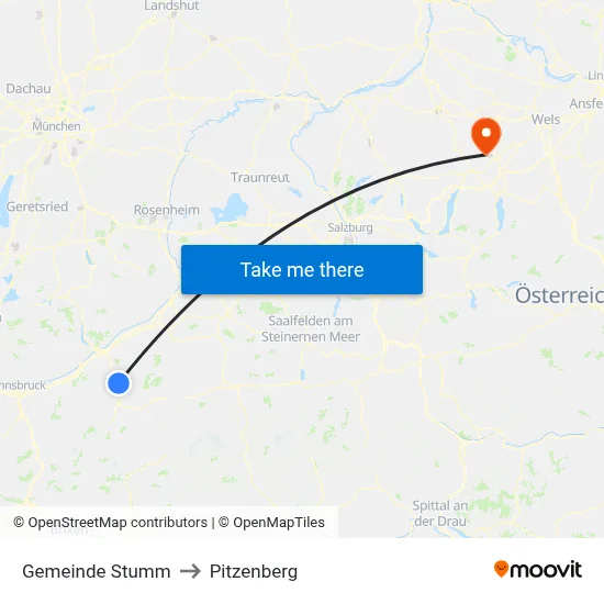 Gemeinde Stumm to Pitzenberg map