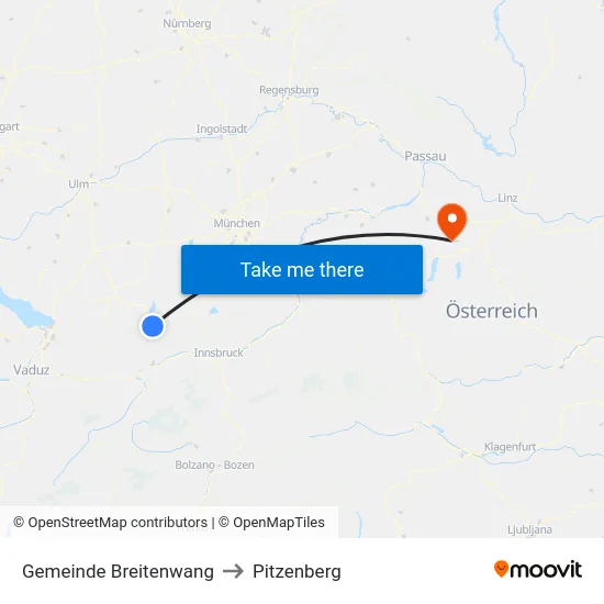 Gemeinde Breitenwang to Pitzenberg map