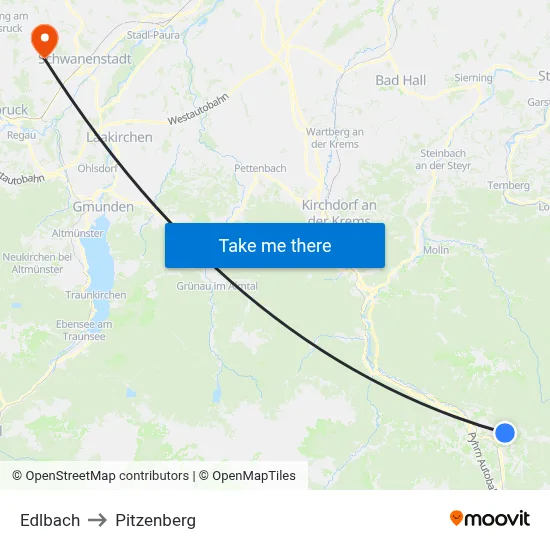 Edlbach to Pitzenberg map