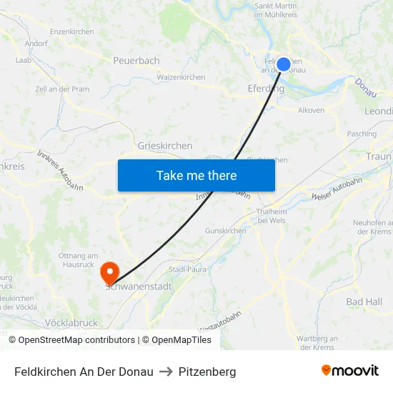 Feldkirchen An Der Donau to Pitzenberg map