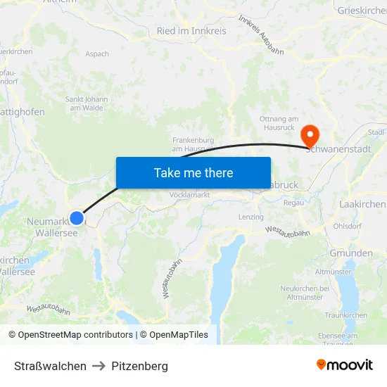 Straßwalchen to Pitzenberg map