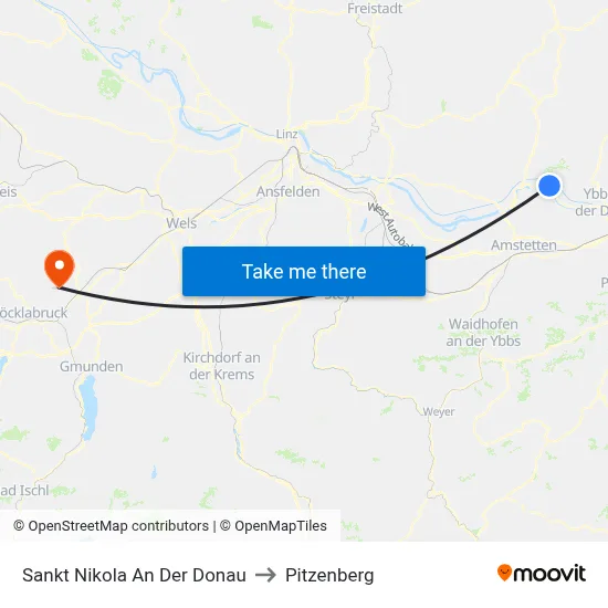 Sankt Nikola An Der Donau to Pitzenberg map