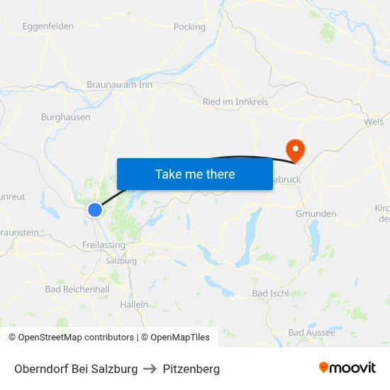 Oberndorf Bei Salzburg to Pitzenberg map