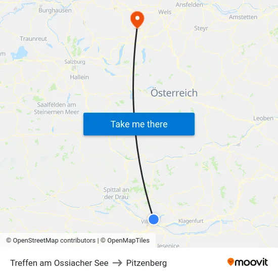Treffen am Ossiacher See to Pitzenberg map
