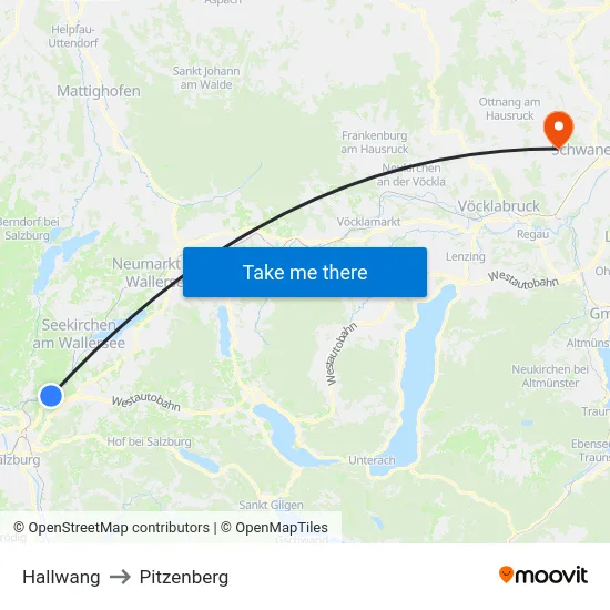 Hallwang to Pitzenberg map