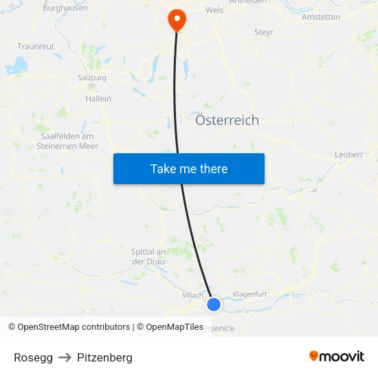 Rosegg to Pitzenberg map