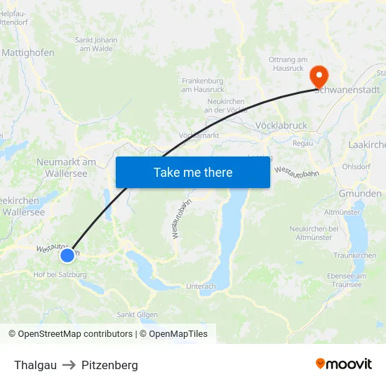 Thalgau to Pitzenberg map