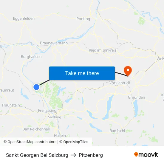 Sankt Georgen Bei Salzburg to Pitzenberg map