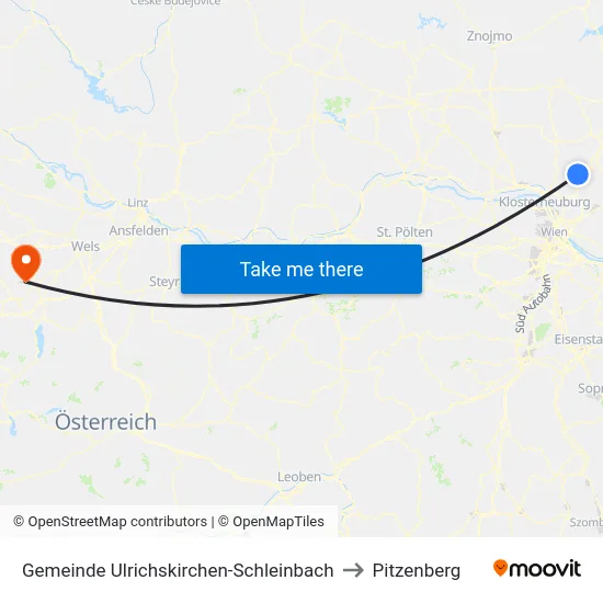 Gemeinde Ulrichskirchen-Schleinbach to Pitzenberg map