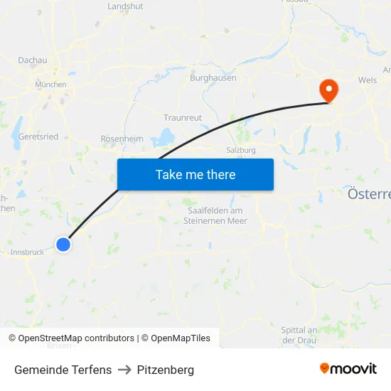 Gemeinde Terfens to Pitzenberg map