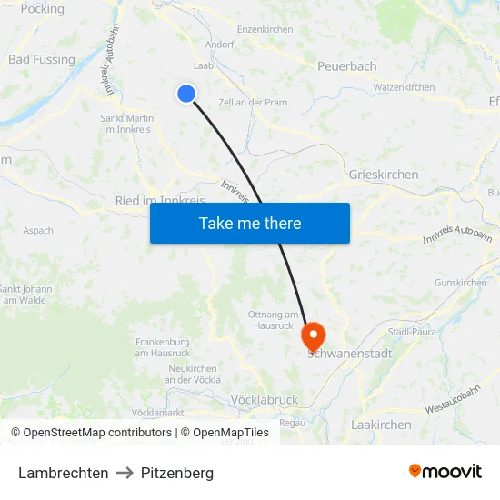Lambrechten to Pitzenberg map