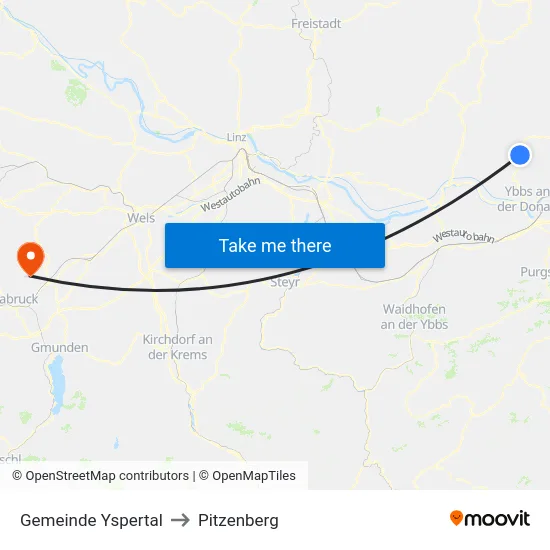 Gemeinde Yspertal to Pitzenberg map