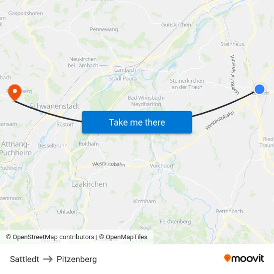 Sattledt to Pitzenberg map
