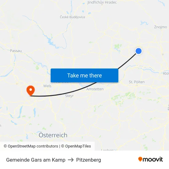 Gemeinde Gars am Kamp to Pitzenberg map