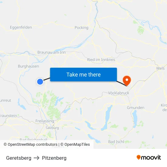 Geretsberg to Pitzenberg map