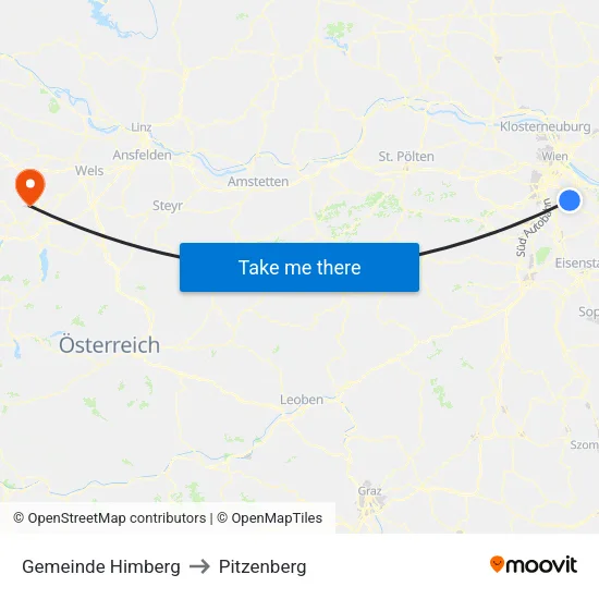Gemeinde Himberg to Pitzenberg map