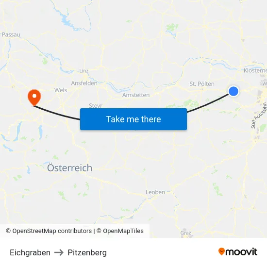 Eichgraben to Pitzenberg map