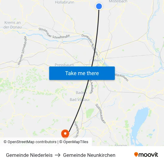 Gemeinde Niederleis to Gemeinde Neunkirchen map