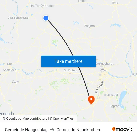 Gemeinde Haugschlag to Gemeinde Neunkirchen map
